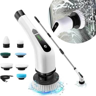 Escova de Limpeza Elétrica 7 em 1 Recarregável por USB, Giratória