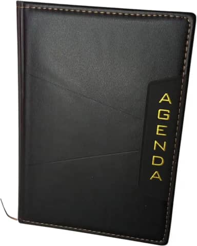 Agenda Permanente Capa Dura com Costura – 155 Folhas, Mapa Mundi, Lista de Aniversários e Códigos DDD-IT (Agenda Preta)