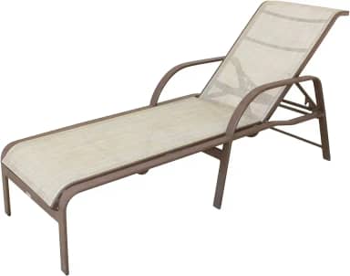 Cadeira Chaise Espreguiçadeira de piscina e jardim Tela Sling e alumínio com 5 níveis de inclinação