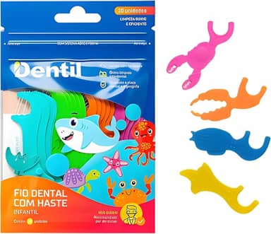 Fio Dental Dentil Kids Com Haste 20 Unidades