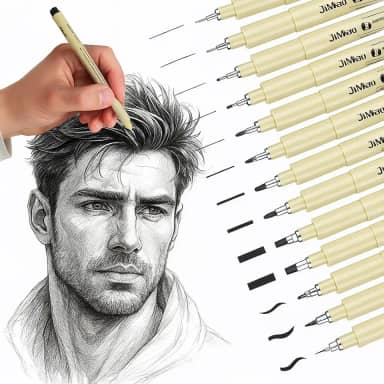 Kit 12 Canetas Canetinhas Profissional Nanquim para Mangá Desenho Técnico Artístico Lettering Brush Sakura Caligrafia Kit Precisão Projetos Caligrafia Qualidade Linha Super Premium Std