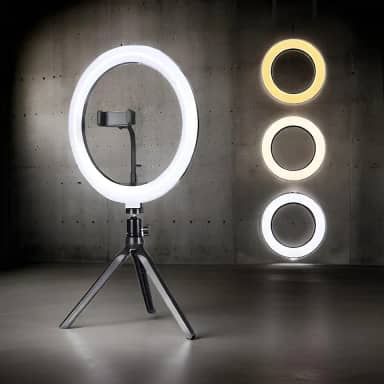 Ring Light Iluminador LED, Com Tripé E Suporte Para Celular Universal Selfie, Premium, Marca VARENZIA