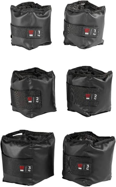 Kit Par Caneleiras Peso 1kg + 2kg + 3kg Tornozeleira de Peso Academia Pilates Fisioterapia Treino Funcional Crossfit Treine em Casa