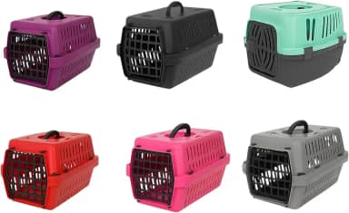 Caixa de Transporte para Cães e Gatos Luxo – Montagem Fácil – Caixa Transportadora ideal para Viagem e Veterinário, Novo Fechamento Sem Parafuso, Prático, Seguro e Confortável (Verde Acqua, N1)