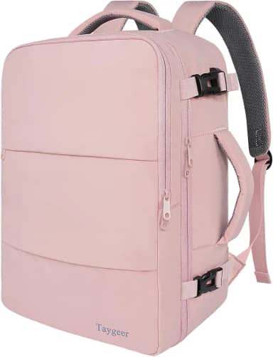 Mochila de Viagem Feminina, Aprovada para Avião 10kg, Mochila Escolar para Notebook de 15,6 Polegadas, Mochila de Transporte com Grande Espaço, antirroubo e impermeável