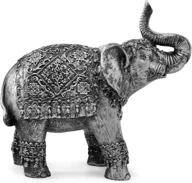 Genérico Elefante Indiano Enfeite Sorte Sabedoria Amor Resina 21 cm