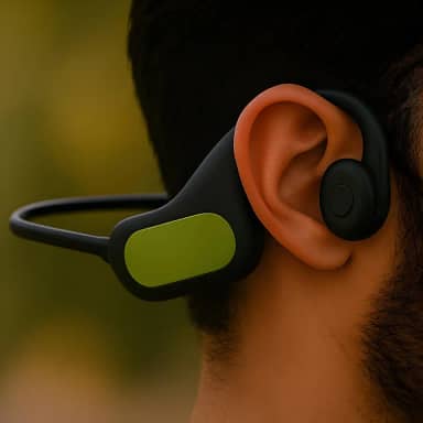 Fone Premium Condução Óssea Bluetooth, Open-Ear, IPX7, 15H Bateria, Esportivo, Leve, Com Microfone, Marca VARENZIA