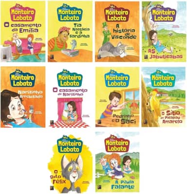 Coleção Trenzinho Livros de Monteiro Lobato com 10 Títulos