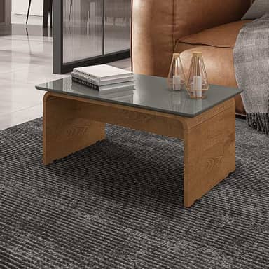 Mesa de Centro Sala de Estar Lilibeth Cor: Titanium/Naturale