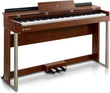 Donner Piano Digital Com Teclado De Ação De Martelo Com Classificação Dinâmica De 88 Teclas, Piano Digital Vertical Ddp-200 Para Profissional Com Tela Lcd / 5 Reverberações/Bt Midi/Três Pedais