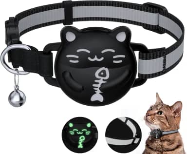 Coleira impermeável para gatos AirTag, coleiras separáveis para gatos com alça luminosa e refletiva para Apple Air, faixa elástica de segurança para gatinhos, suporte de rastreador GPS oculto