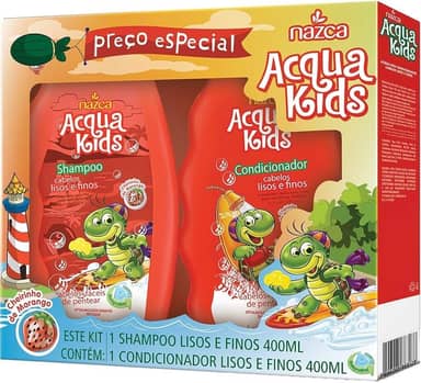 Nazca Cosméticos Kit Shampoo + Condicionador Acqua Kids Lisos E Finos 250Ml