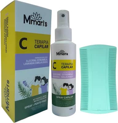 Spray Capilar Combate Piolhos E Lêndeas Creme De Pentear Sem Enxague Condicionador 120ml + Pente Fino