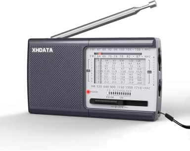 XHDATA Rádios D219 portáteis Am Fm com design compacto de recepção forte, rádio transistor operado por bateria pequena (AA), som claro, entrada para fone de ouvido, presente ideal para idosos, família