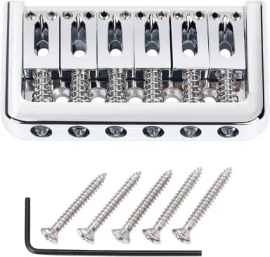 Banworks Guitarra Elétrica Com Ponte Fixa, Sem Tremolo, 6 Cordas, Cordas De 52,5 Mm (2-1/16"), Conjunto Hardtail Para Strat St Tele Jt/Gdqq-01 Cromado