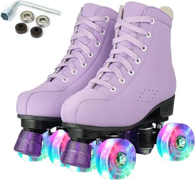 Comeon Patins para mulheres, patins de couro PU, couro de cano alto, para iniciantes, adolescentes, mulheres, meninas e meninos, adultos