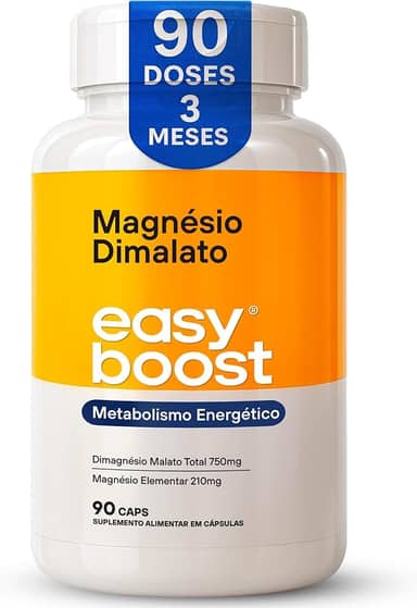 Magnésio Dimalato 100% Easy Boost 750mg magnesio por cápsula - total de 90 Cápsulas