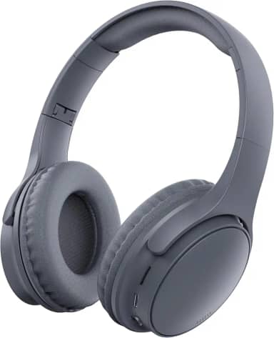 Fone De Ouvido Bluetooth 5.4 Headphone Sem Fio Fone Corrida Academia Com Cancelamento de Ruído On-ear com Microfone HD, Cancelamento de Ruído, Compatível com PC e Smartphone (Cinza)