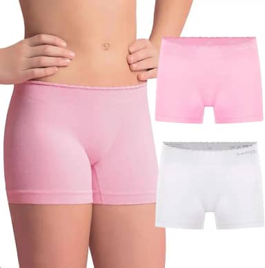 Kit 2 Calcinha INFANTIL Boxer Sem Costura Meninas Selene
