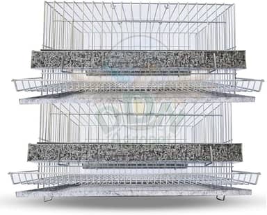 Kit 2 Gaiola Codorna Mini Chinesa Viveiro Bateria 30 Poedeiras Completa