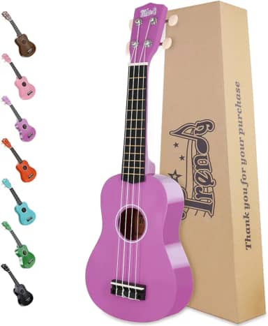 Trendy Ukulele Soprano para iniciantes Ukulele havaiano de 53 cm para crianças e adultos estudantes com Gig Bag (Roxo)