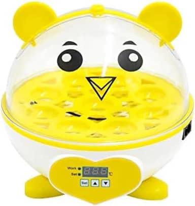 Chocadeira pequena incubadora de ovos para galinha, pato, pássaro, codorna, amarelo
