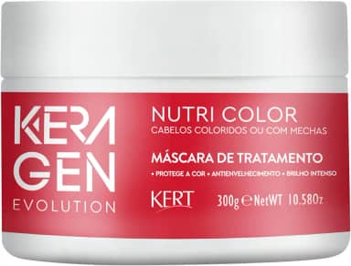 Keragen, Máscara de tratamento para cabelos, Coloridos e com mechas, Nutri Color, Evolution, 300g, Vermelho