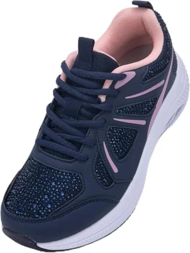 Tênis feminino de caminhada com suporte de arco ortopédico atlético para alívio da dor nos pés, Z--azul rosa, 40