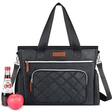 INSMEER Bolsa Térmica Grande Feminina 20L (35 Latas), Lancheira Portátil para Adultos, Bolsa de Almoço Impermeável com Abertura Ampla, Mochila Lancheira Reutilizável para Trabalho, Praia, Piquenique