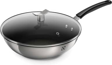 Frigideira Wok Aço Inox Antiaderente Electrolux 28cm com Tampa