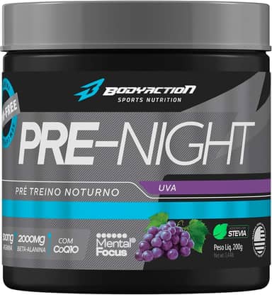 Pré-Treino Noturno Pre-Night com Beta-Alanina 200g Uva, Body Action multi-colored