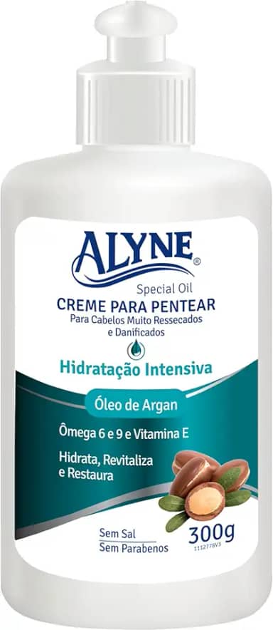 Alyne, Creme para pentear cabelo, Hidratação Intensiva, 300 g, Verde
