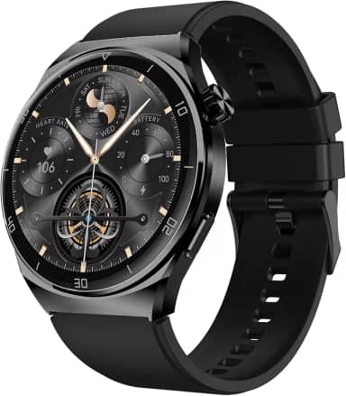 Smartwatch Aurafit Relógio inteligente para Homens, Tela Full Touch 1.43"AMOLED, IP68, Compatível com iOS e Android, 110+ Modos Esportivos, Assistente de Voz, Faz e Recebe Ligações