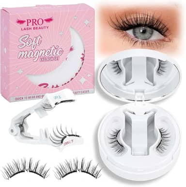 Cílios magnéticos macios cílios magnéticos com aplicador, aplicação 3s 1s remoção sem necessidade de cola, longa duração e reutilizáveis, cílios magnéticos macios, à prova d'água, crueldade, fácil de