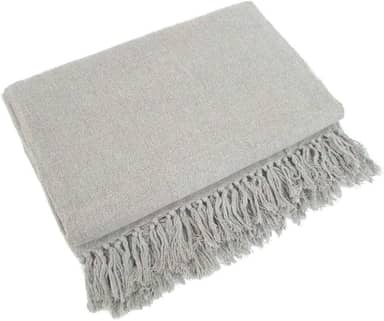 Manta Para Sofá Em Algodão Cinza Gigante 2,40 X 1,80