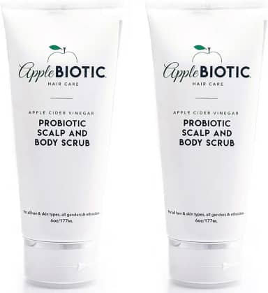 Esfoliante de vinagre de maçã para couro cabeludo 2PK - Tratamento esfoliante do couro cabeludo com óleos de semente de coco e gergelim - hidrata e alivia a coceira e a pele escamosa. Esfoliante de