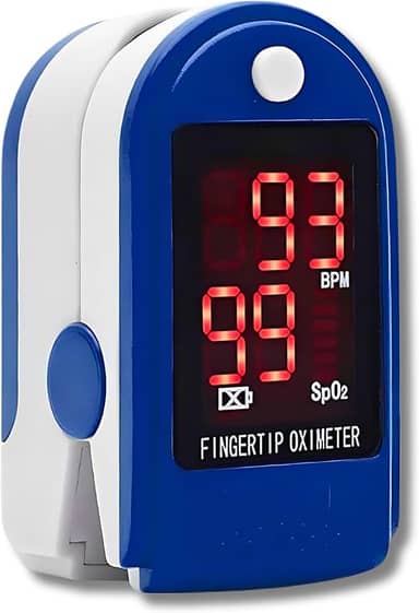 Oxímetro Digital Medidor Pulsação e Saturação de Oxigênio no Sangue Pulso Pilha Portátil