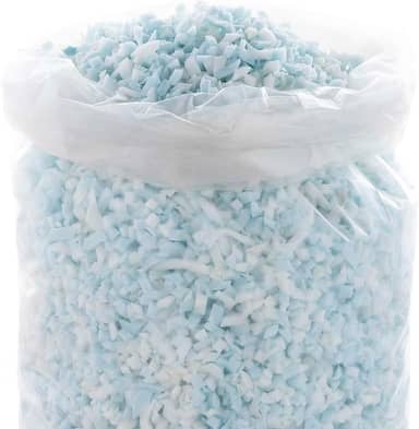 Linenspa Espuma viscoelástica desfiada – espuma artesanal – enchimento de substituição para travesseiros, pufes, cadeiras, camas para cães, animais de pelúcia e artesanato, 2,3 kg, azul
