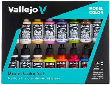 Vallejo - Conjunto de tinta acrílica especial Wargame | Cor do modelo | Cores de alta pigmentação | Acabamentos realistas e históricos para kits de modelo e figuras em escala | 16 frascos x 18 ml