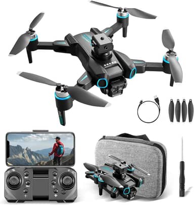 Drone Com Camera Drone Profissional 4K HD Três Câmeras com fluxo óptico FPV Mini Controle Remoto DroneQuadricóptero S4S(GN-503)