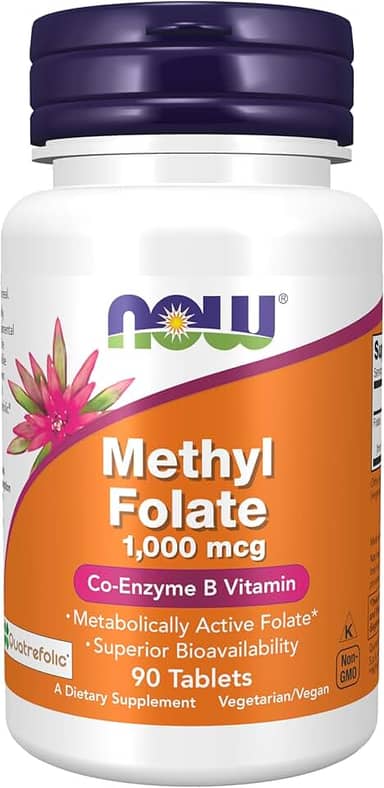 Metilfolato (Methyl Folate) 1000mg 90 Tabletes - Now
