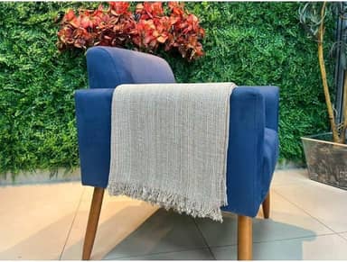 Manta para Sofá Gigante 100% Algodão com Franjas – Decoração e Proteção Elegante para Sala (POP 220CM X 150CM CRU MESCLADO)