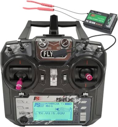Flysky FS-i6X 10 Channels RC Transmitter and Receiver FS-iA10B 2.4GHz AFHDS 2A Radio Control System for FPV Drone Quadrotor, Fixed Wing, RC Car and Boat (Mode 2 Left-Hand Throttle)