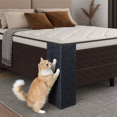 BOXFAN 2 Arranhadores de sofá ou cama box para gatos, arranhador para gatos, protetor de canto lateral sofá e cama em mdf 17 x 57 cm e briquedo interativo