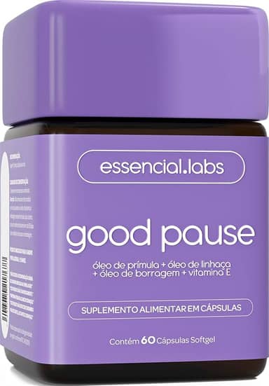 GOOD PAUSE - Fórmula Exclusiva para a Menopausa e TPM com PRIBOLIN um blend poderoso de Óleo de Prímula, Óleo de Borragem, Òleo de Linhaça e Vitamina E - 60 Cápsulas Softgel