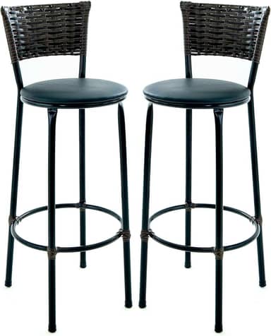 Kit 2 Banquetas Altas para Cozinha e Área Gourmet, Cor Argila (Preto)