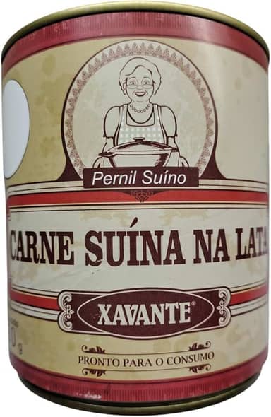 Carne na Lata Suina 900g - Carne Suina Pernil na Gordura, banha - Xavante - Roça tradição antiga