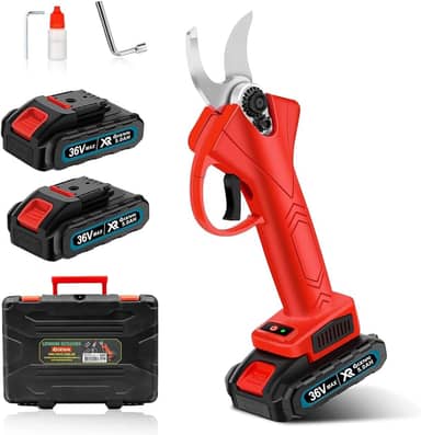 Tesoura de Podar Elétrica a Bateria 36V com Lâmina de Aço Liga, Corte até 25mm, Motor sem Escovas, Bateria Recarregável 5.0Ah, Ideal para Jardim, Arbustos e Plantas