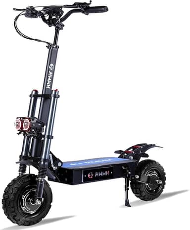 Scooter elétrico dobrável skate elétrico todo-o-terreno adultos acelerador punhos rotativos potente motor duplo 11 polegadas pneus sem câmara todo o terreno bateria de lítio de 60 V 40 Ah