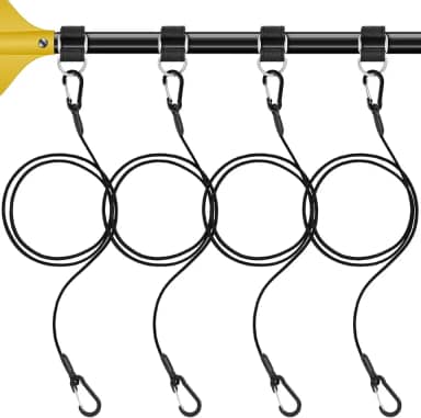 Civaner Pacote com 4 trelas de remo de caiaque, cordão de pesca, acessórios de pesca para caiaque, cabo de remo de caiaque, tiras de vara de pesca para ferramentas de pesca, varas, remos